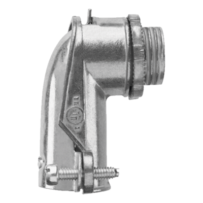 Conector Curvo para Tubo Flexible / 3/4″ (19 mm) / Diámetro Exterior 41 mm / Longitud 60 mm / NEMA FB-1