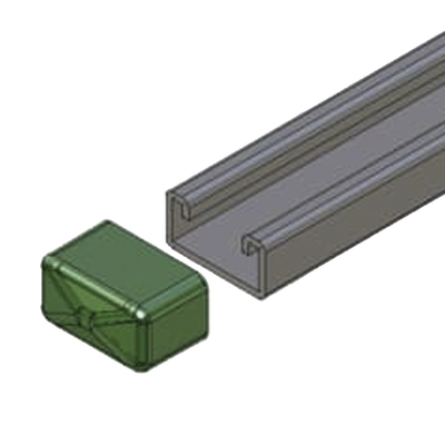 Remate Cuadrado / Unicanal 4×2 / Material No Metálico / Color Verde Oscuro