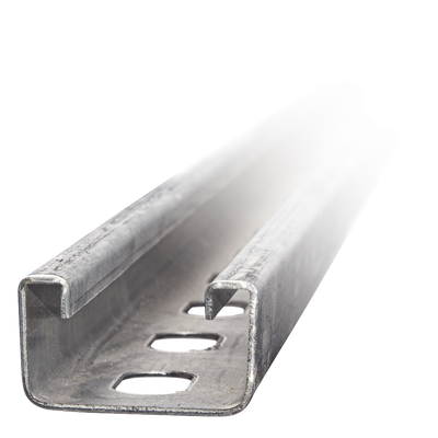Canal Perforado / 4 x 2 cm / Calibre 12 / 3 m (9.84 ft) / Acero Pregalvanizado
