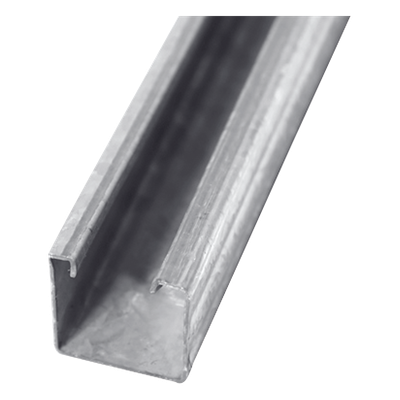 Canal Sólido / 4 x 4 cm (1.6 x 1.6 in) / Acero Pregalvanizado 1.5 mm / Refuerzos Longitudinales / 1.5 kg/m / Compatible C20 y C30