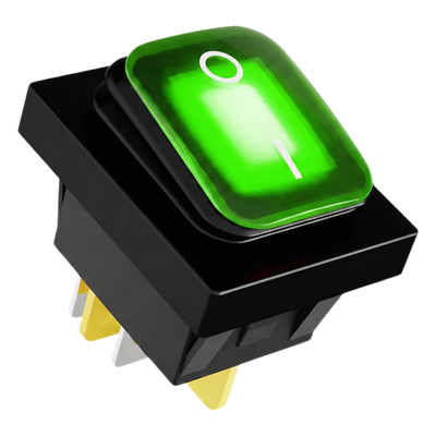 Interruptor Industrial / LED Verde / IP65 / NO-COM-NC / -40°C a 125°C / 30A / 38 x 28 x 29.5 mm