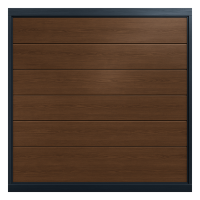 Puerta de Garage / Línea Central / Imitación Madera Oscura / 16×8 pies (4.9×2.4 m) / Aislada / Estilo Americano