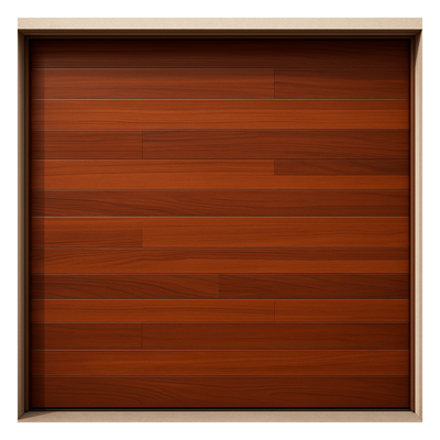 Puerta de Garage / Estilo Americano / Acabado Laminado Premium / Color Madera Clara / 20×8 Pies (6.1×2.4 m)
