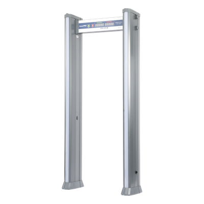 Arco detector de metales / 18 zonas independientes / Uso 100% exterior / Contador de personas / Detección ferrosa y no ferrosa / 50+ inspecciones/minuto
