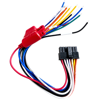 Arnés de Alimentación e I/O / DC 11.4-36V / 2A / Protección Sobrecarga y Cortocircuito / Diseño Compacto