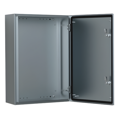 Gabinete Industrial IP66 / Acero Inoxidable 304L / 800x800x300 mm / Cerradura Doble / Puerta 130° / Placa Montaje 2 mm