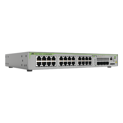 Switch Administrable Capa 3 / 24 Puertos 10/100/1000 Mbps / 4 SFP Gigabit / 56 Gbps Switching Fabric / 41.7 Mpps