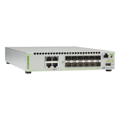 Switch Capa 3 Stackeable / 12 Puertos SFP/SFP+ 10G / 4 Puertos RJ-45 100/1000/10G / 238 Mpps / AlliedWare Plus