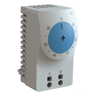 Termostato para Gabinete Eléctrico / Control de Temperatura en °C / Sensor Bimetálico / Riel DIN 35 mm / Terminales AWG 14