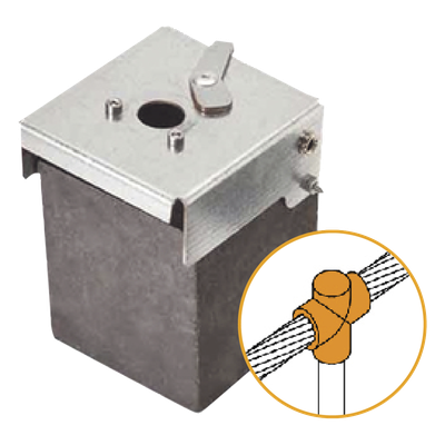 Molde de Grafito para Soldadura Exotérmica / Unión en T Vertical / Cable 4/0 AWG Pasante / Pica 5/8 in (16 mm) Terminal / 50 Soldaduras