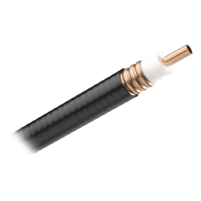 Cable Coaxial Inalámbrico / 7/8 pulgadas / Cobre Corrugado 100% Blindado / PE Negro / 50 Ohm / 9.4 mm Conductor