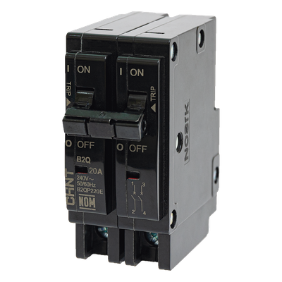 Interruptor Termomagnético Enchufable / 2 Polos / 60A / 240 VCA / Capacidad Interruptiva 10 kA / Rango -30 a 70 °C