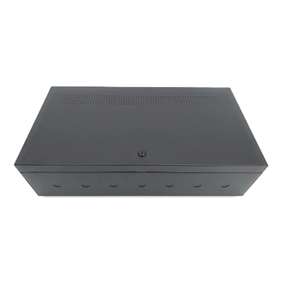 Gabinete Metálico para Chasis de 6 Módulos / Puerta con Bisagra Inferior / Soporte para Baterías / Color Negro