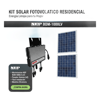Kit Solar Interconexión / 1kW 127Vca / Microinversores / 2 Módulos 645W / Montaje Incluido