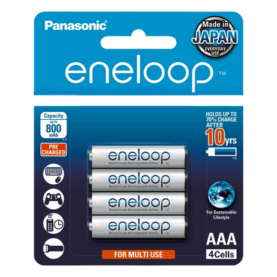 Batería Recargable AAA / Ni-MH 800 mAh / 1.2V / 2100 Ciclos / Baja Autodescarga 10 Años
