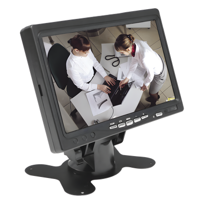 Monitor TFT-LCD / 7 Pulgadas / Resolución 1024×600 / Brillo 300 cd/m² / Entradas HDMI VGA RCA / Operación -20 a 70 °C