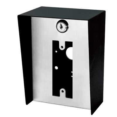 Gabinete para Montaje en Poste / Carcasa de Acero con Pintura en Polvo / Placa Frontal de Acero Inoxidable con Bisagra / IP65 Impermeable / 128x170x94 mm (5.0×6.7×3.7 in)