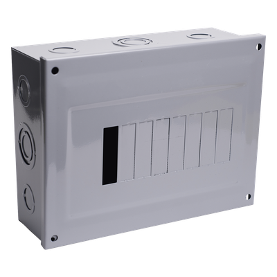 Centro de Carga / 8 Polos / 100 A / 1 Fase 3 Hilos / 120/240 V AC / 60 Hz / Sobreponer / 9.4 x 7.3 x 3.0 in