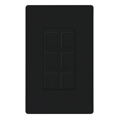 Marco de Pared Modular / 6 Puertos / Snap-In / 1 Espacio / Acepta RJ45, Coaxial, BNC y Fibra / Color Negro Brillante