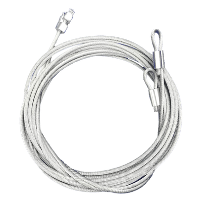 Cable para Puertas Seccionales / 1/8 Pulgada / 7 y 8 Pies / Izquierdo y Derecho / Residencial y Comercial / 20×8 Pies (6.1×2.44 m)