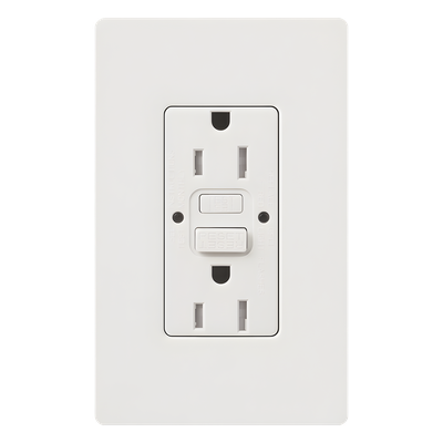 Tomacorriente Dúplex GFCI / 15 A / 125 V / Autocomprobable / Resistente a Manipulaciones / Indicadores LED / Cara Decorador