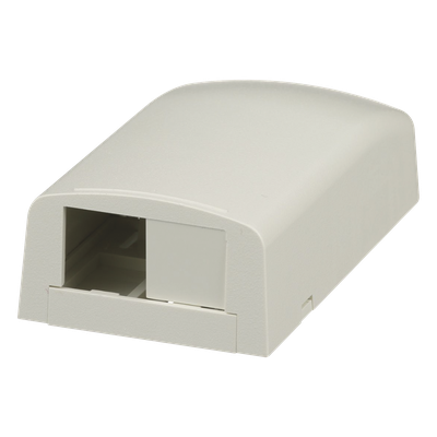 Caja de Montaje en Superficie / 2 Módulos Mini-Com / ABS / 49.5 x 27 x 92.7 mm / Blanco Mate