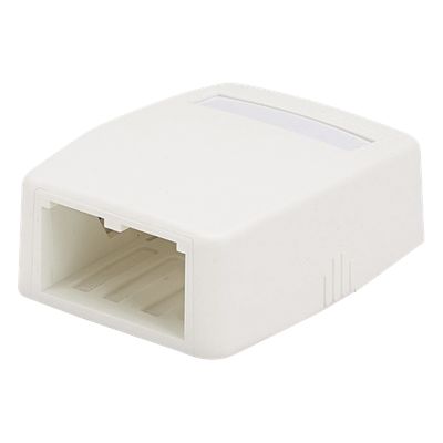 Caja de Montaje en Superficie / 2 Puertos Mini-Com / ABS / 0.175 x 0.082 x 0.217 ft / Blanco