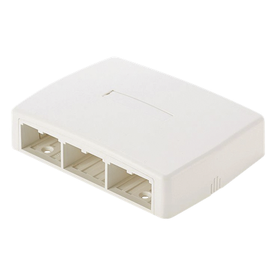 Caja de Montaje en Superficie / 6 Puertos Mini-Com / Bajo Perfil / ABS / Blanco Mate