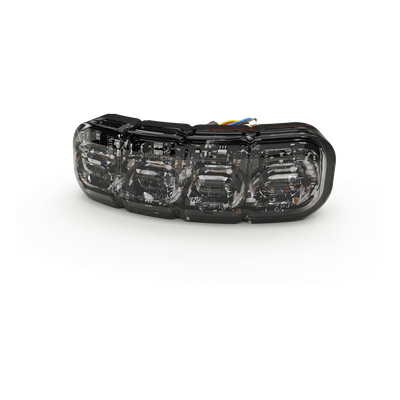 Luz Perimetral Flexible / 8 LED Rojo/Azul / Montaje Curvo 72° / 12-24 V DC / Cubierta de Silicona Transparente