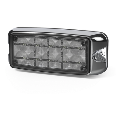Luz LED de Advertencia / 10 LED / Doble Color Rojo/Claro / 5 x 2 Pulgadas / Montaje Superficial / 12 a 24 VDC / IP Exteriores