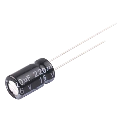 Capacitor Electrolítico Radial / 220 µF / 16 Vcc / 105 °C / 6.3 x 11 mm