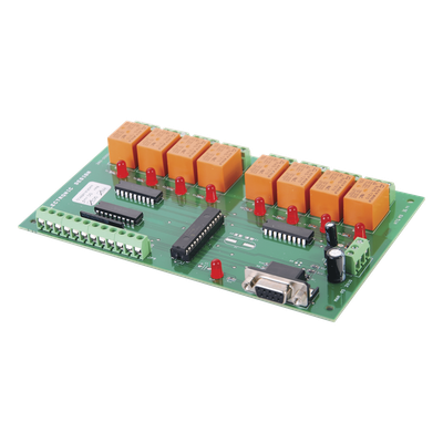 Tarjeta de Control Programable / 8 Puertas / 8 Relevadores Aislados / RS232 / 12-24 VCC y 24 VCA / 6.725 x 4.025 pulg