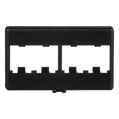 Placa de Mobiliario Modular / 4 Puertos Mini-Com / ABS / 2.9 x 1.77 x 0.88 in / Negro