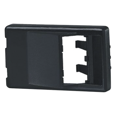 Placa de Mobiliario Modular / 2 Puertos Mini-Com / Salida Inclinada / 1.69 x 0.76 x 2.9 in / Negro