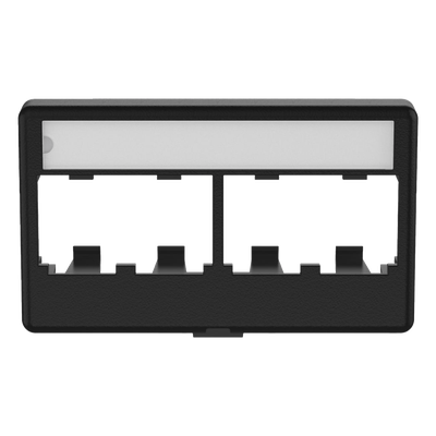 Placa de Mobiliario Modular / 4 Puertos Mini-Com / ABS Negro / 2.9×0.88×1.77 pulg (73.66×22.35×44.95 mm)