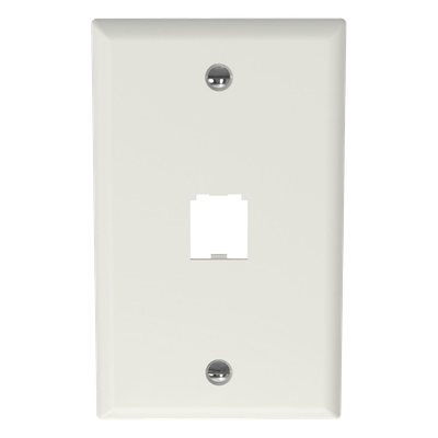 Placa de Pared Vertical / 1 Puerto Mini-Com / Diseño Plano / 2.75 x 4.5 pulg. / Blanco Mate
