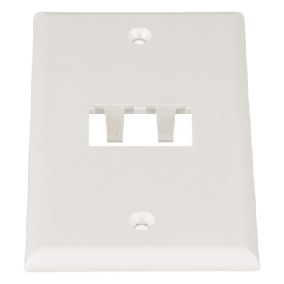Placa de Pared Vertical / 2 Puertos Mini-Com / 69.8 x 114.3 mm / 2.75 x 4.5 pulg. / Blanco Mate / ABS