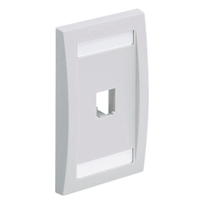 Placa de Pared Vertical / 1 Puerto Mini-Com / 69.8 x 114.3 mm / ABS / Blanco / RoHS