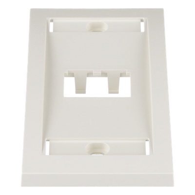 Placa de Pared Vertical / 2 Puertos Mini-Com / Espacios para Etiquetas / 2.75 x 4.5 pulgadas / Blanco Mate
