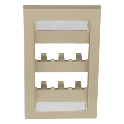 Placa de Pared Vertical / 6 Puertos Mini-Com / ABS / 2.75 x 4.5 pulg. / Marfil
