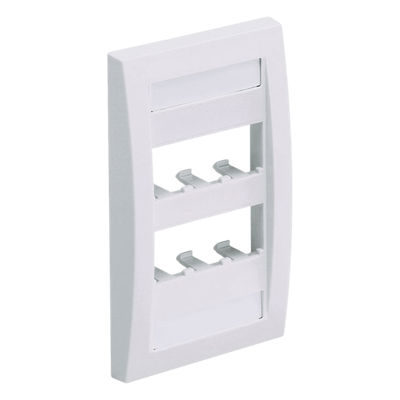 Placa de Pared Vertical / 6 Puertos Mini-Com / Etiquetas Integradas / 2.75 x 4.5 pulg. / Blanco Mate