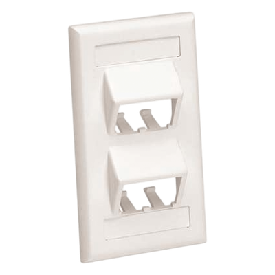 Placa de Pared Vertical / 4 Puertos Mini-Com Inclinados / Con Espacios para Etiquetas / Blanco Mate