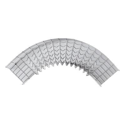 Curva Pre-Fabricada Horizontal de 90° / Peralte 33 mm / Ancho 200 mm / Acabado Electrozincado 15-20 micras / Interior