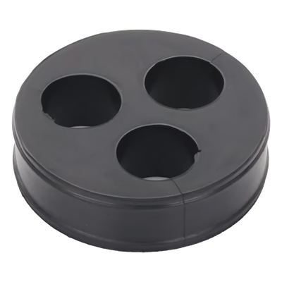 Inserto de Caucho para Placa Pasamuro / 3 Orificios / Cable 7/8 in / Diámetro Exterior 85 mm (3.34 in) / Grosor 25.4 mm (1 in)
