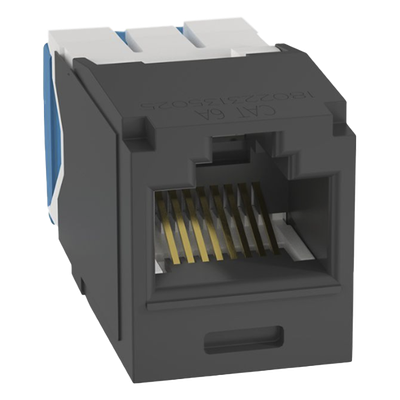 Jack RJ45 / Cat 6A / UTP / 8P8C / Tool-Free / 22-26 AWG / -10°C a 65°C / Negro