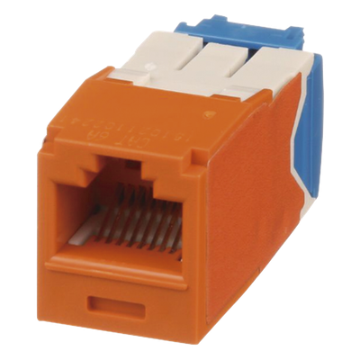 Jack RJ45 / Categoría 6A / UTP / 10GBase-T / PoE++ 100W / Tool-Free TG / Naranja