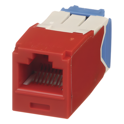 Conector Jack RJ45 / Categoría 6A / 8P8C / Terminación TG / Sin herramienta de impacto / Color Rojo