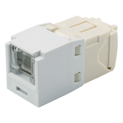 Conector Jack RJ45 / Categoría 6 / Terminación sin Herramientas / Mini-Com / 8 Posiciones 8 Cables / Color Blanco