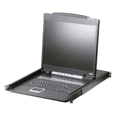 Consola LCD KVM / 19 pulgadas / Resolución 1920×1200 / Montaje rack 1U / Rotación 120° / PS/2 y USB