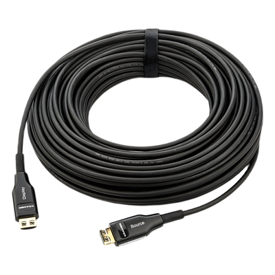 Cable HDMI Activo Híbrido / 4K@60Hz / 18 Gbps / Fibra OM3 / 20 m (65.6 ft) / HDCP 2.2 / HDR / ARC / CEC / Oro 24K